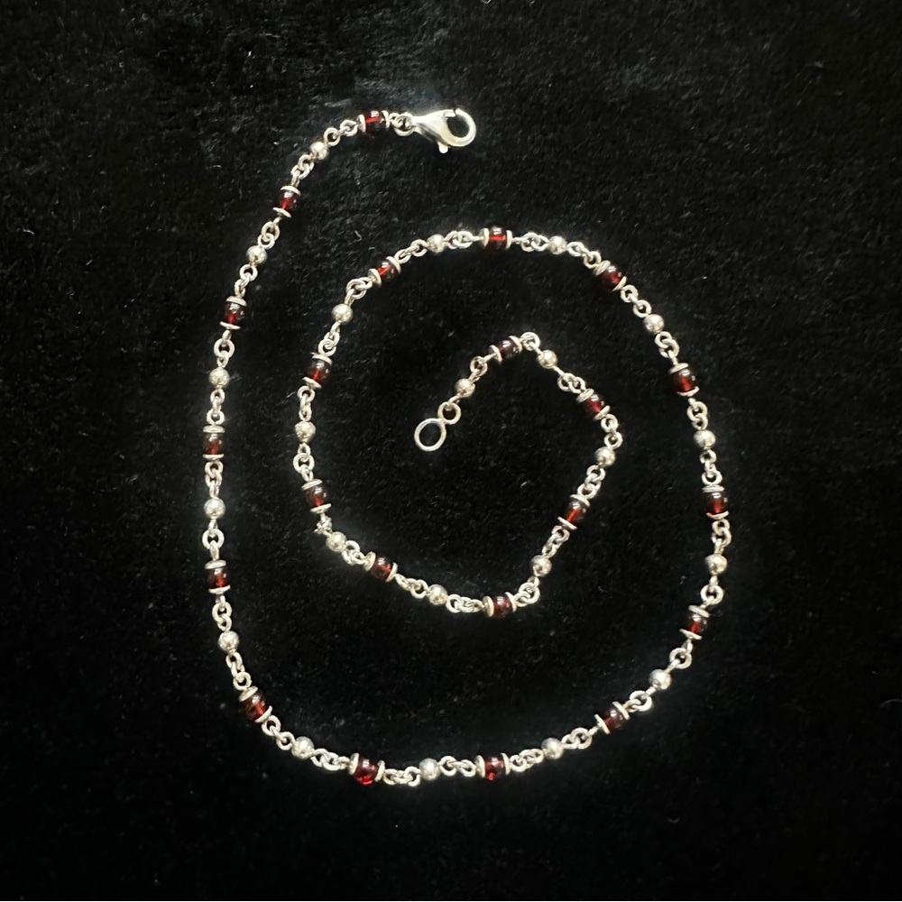 Silver and Amber Necklace